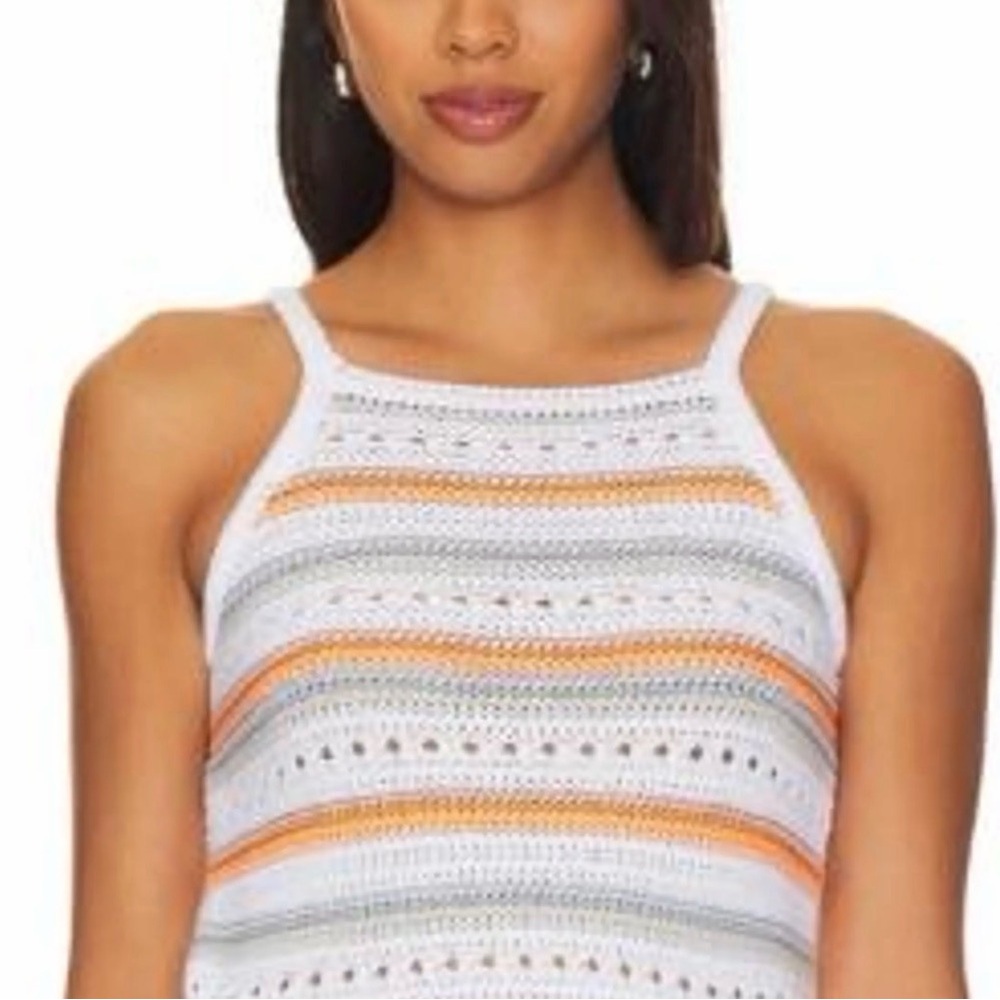 525 Cotton Crochet Mulitcolor Halter, XS